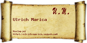 Ulrich Marica névjegykártya